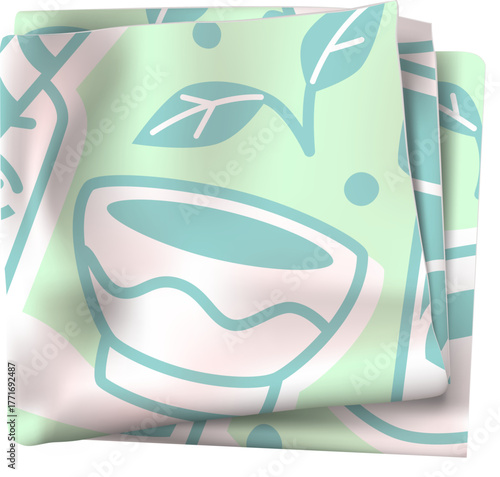 Fabric with Kitchen Print