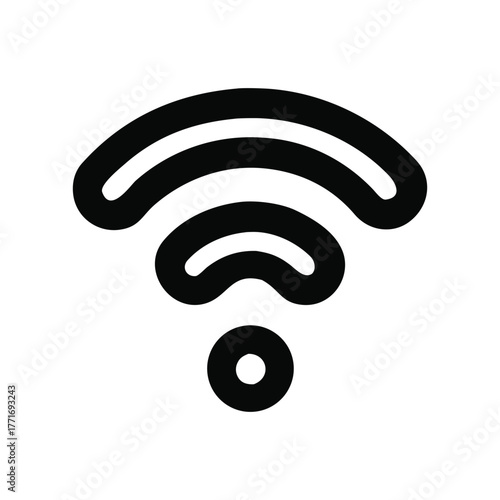 Simple and striking line art icon representing a video player or camera film reel, perfect for digital media and content creation