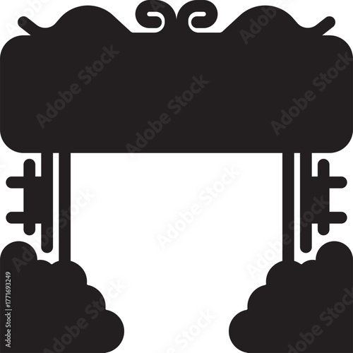 Black Sign Board Way Vector Illustration