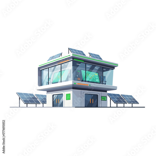 Modern Green Technology Power Grid Monitoring Station