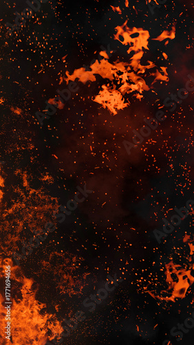 Abstract Cinematic Fire Red Smoke Particles Texture