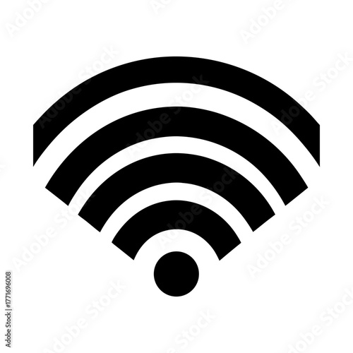Vector illustration of  a scalable black wifi symbol icon for digital networks and connectivity applications, silhouette