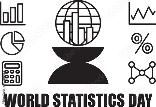 World Statistics Day poster data analysis global information vector illustration