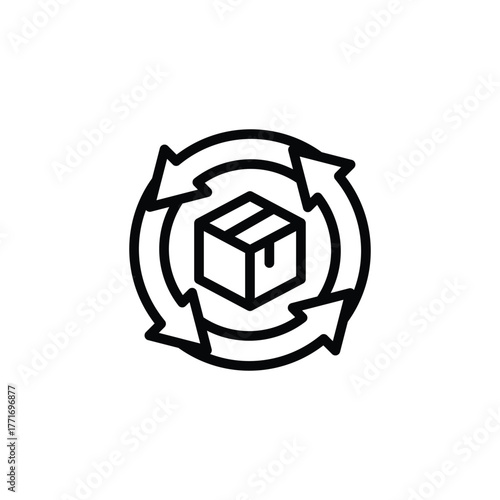 Sustainable concept of cardboard recycling in circular arrow. Perfect for ecofriendly designs, waste management campaigns, and sustainability presentations.