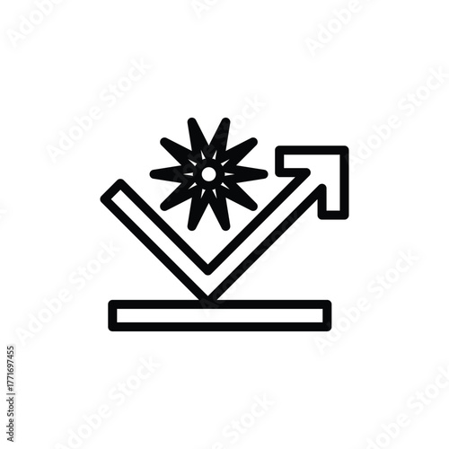 Symbol of upward reflectivity with a star on the mirrored surface. Suitable for celestial concepts in design, innovation, light, and spirituality.