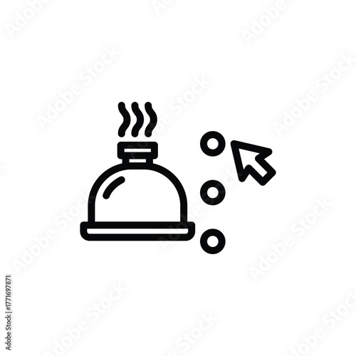 Line drawing of cursor selecting hot meal. Suitable for food blogs, websites, menus, and social media posts for restaurants.