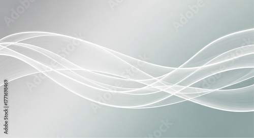 Abstract flowing ribbons of light dance gracefully across a serene, gradient background, creating an image of modern elegance and dynamism.  vector illustration