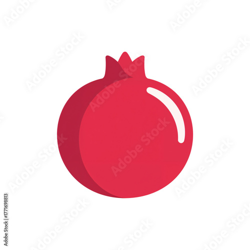 Pomegranate Flat Icon Vector Minimalist