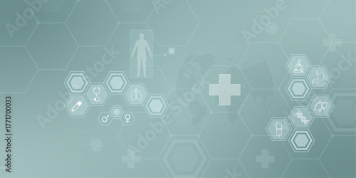 abstract vector medical icons set.blue medical wallpaper