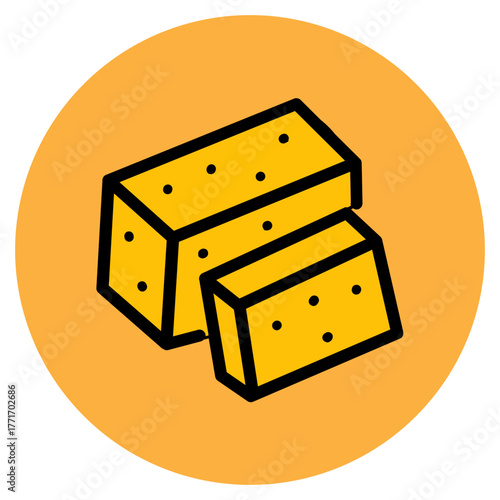 Vector Graphic of Cheese on Orange Background