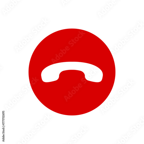 Red phone icon hang up button vector design template