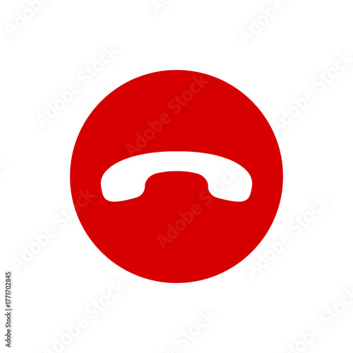 Konstfotografi Red phone icon hang up button vector design template