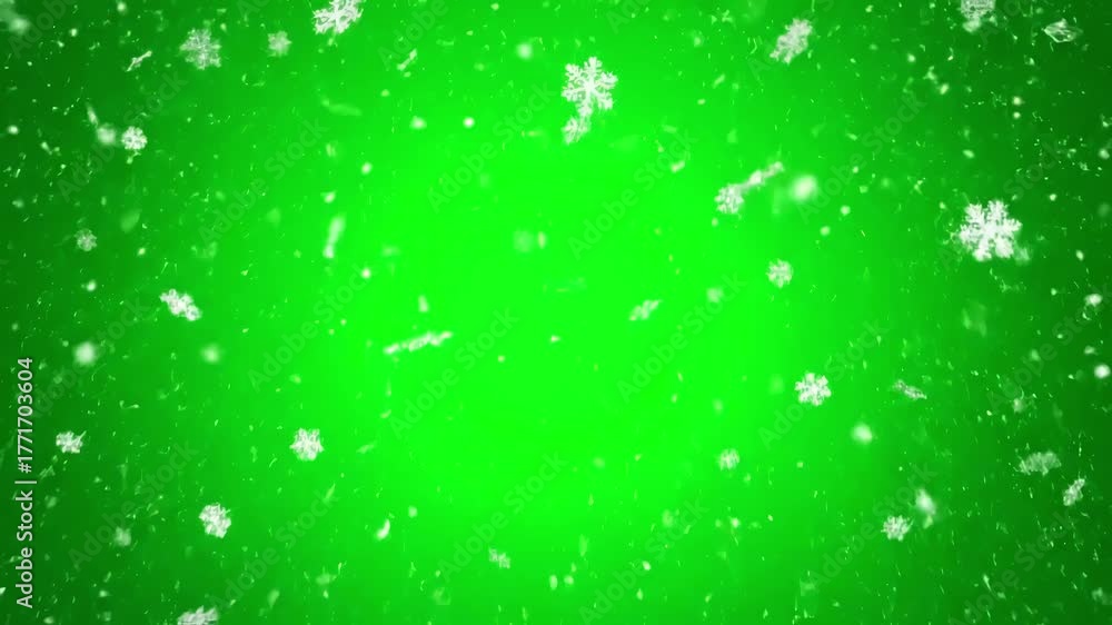 Snow Distorted Backgrounds Green Screen snow snowflakes rendered animation of snowing falling ...