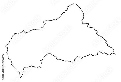Central african republic Vector Map Outline | Editable Central african republic SVG Line Art | Minimalist Country Map for Design & Education