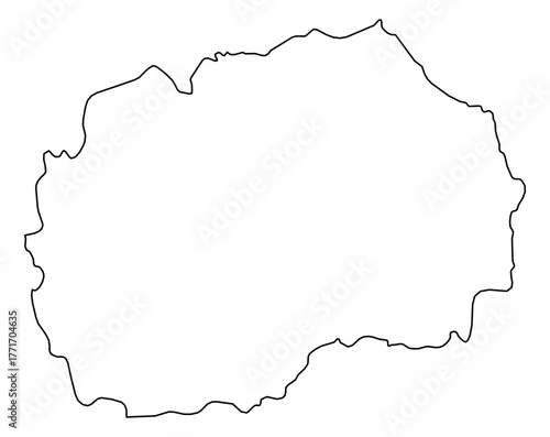 Macedonia Vector Map Outline | Editable Macedonia SVG Line Art | Minimalist Country Map for Design & Education