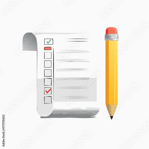 A single receipt is placed next to a pencil, representing tracking a recent purchase.