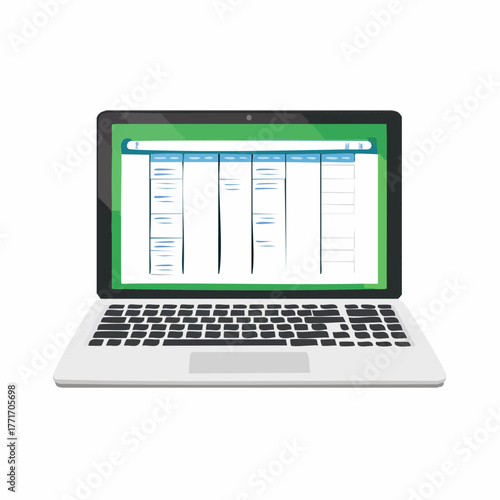 A blank spreadsheet on a laptop screen suggests starting a new expense tracking document.