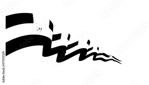 Egypt Flag Ribbon Flying: Isolated on Transparent Background with Copy Space, 3D Render, National Symbol, Patriotic, Banner.