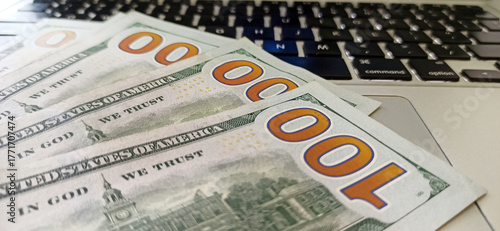 100 US Dollar Laptop Background