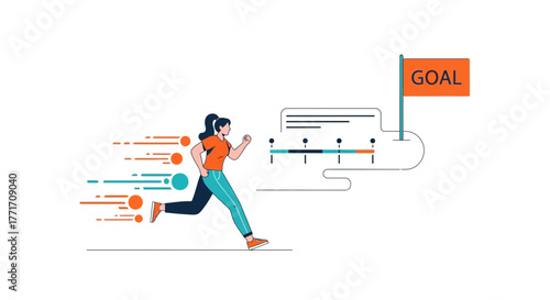 Achieve Success: Conceptual Design Illustrating Focused Effort and Goal Attainment