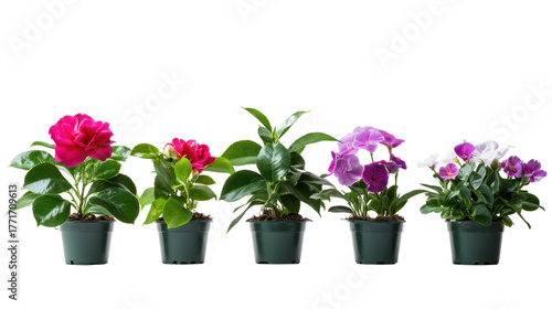 Wallpaper Mural Sets of camellia plants pansy plants and cyclamen plants side by side on transparent background Torontodigital.ca