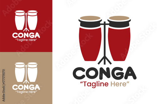 Minimalist Conga Logo for Percussion and Festival Branding