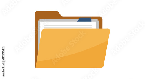 Colorful folder icon with documents for organizational themes