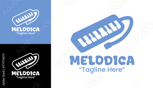 Minimalist Melodica Logo for Music Education and Studio Branding
