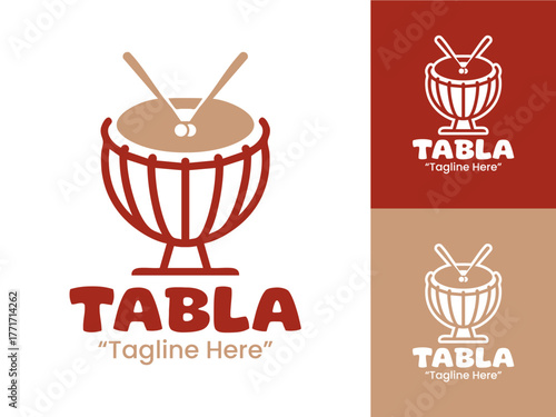 Tabla Logo Modern Minimalist Percussion Instrument Identity