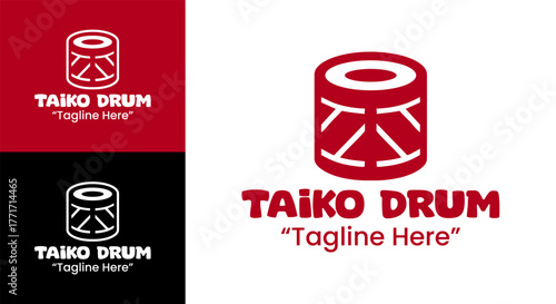 Minimalist Taiko Drum Logo for Cultural and Music Branding