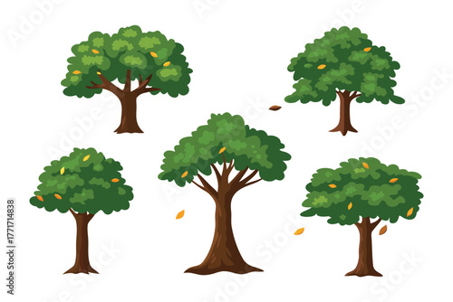 Vibrant Trees: A cluster of flourishing trees, their lush green canopies reaching towards the sky, set against a bright backdrop, embodying the beauty and diversity of nature.