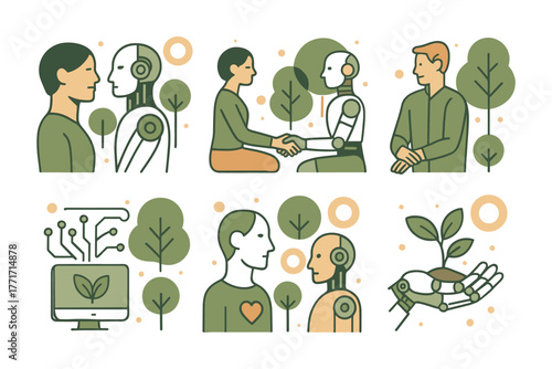 Human robot harmony: nature, technology, connection in linear design