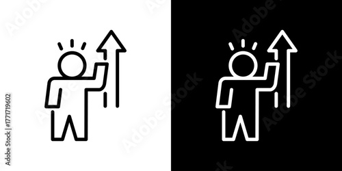 Empower Icon Line Styles Vector Illustration 