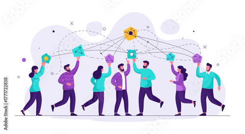 Business Teamwork Building Connections and Reaching A Shared Goal Creatively And Effectively