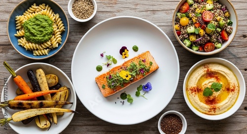 Wallpaper Mural Delicious and Healthy Mediterranean Meal Spread. Torontodigital.ca