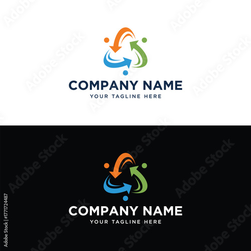 Colorful Recycling Arrows Abstract Logo