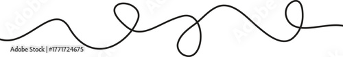 Hand Drawn Curvy Line with Loops - Scribble Doodle Element Vector