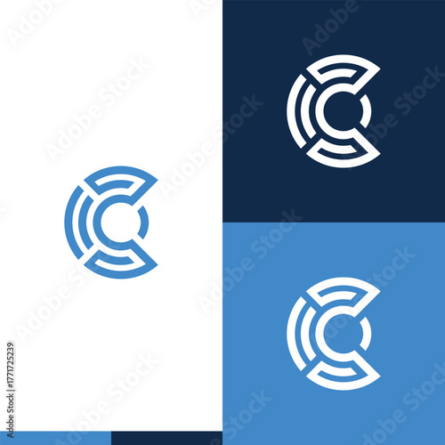 abstract modern letter C logo
