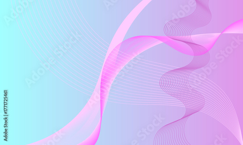 purple blue smooth lines wave curves with soft gradient abstract background