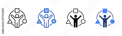 Adaptability icon set multiple style collection