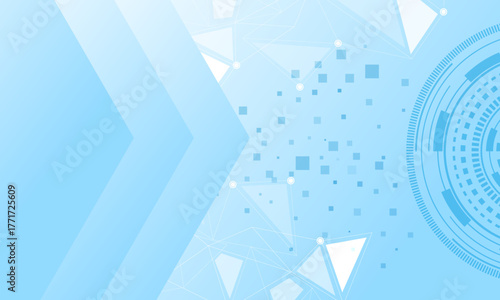 blue electronic cyberspace with arrow shape and circles circuit abstract high technology background