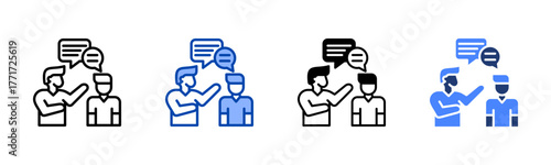 Communication icon set multiple style collection