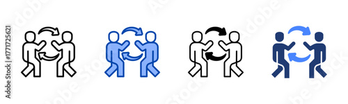 Interpersonal Skills icon set multiple style collection