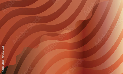 Warm Terracotta Wave Abstract for Interior Wallpaper and Background Art