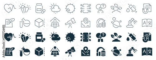 Science excellent icons collection in two different styles