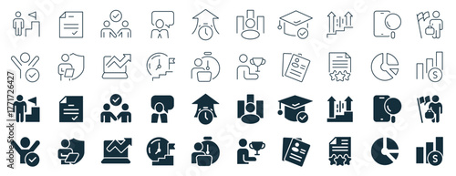 Career excellent icons collection in two different styles