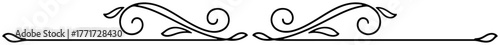 Ornamental flourish divider border vector – elegant swirl filigree trim