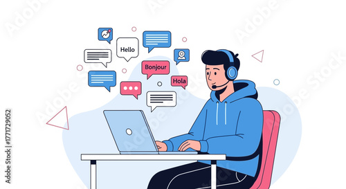 Online Language Learning: Modern Support Personnel Navigating Through Various Discussions