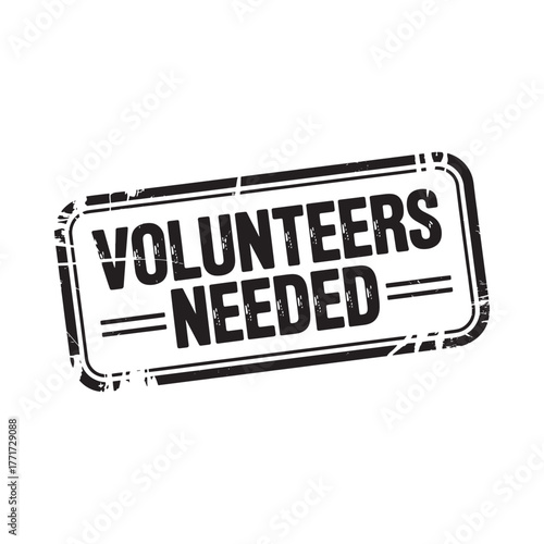 Volunteers needed stamp graphic for recruitment and support