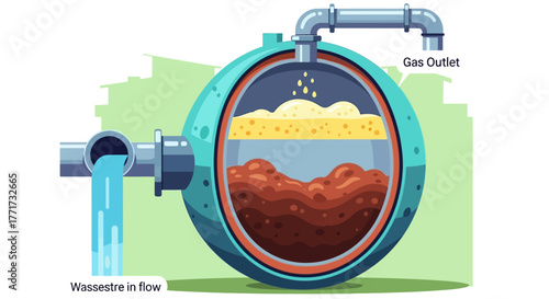 Diagram illustrating the wastewater treatment process within a separator tank.